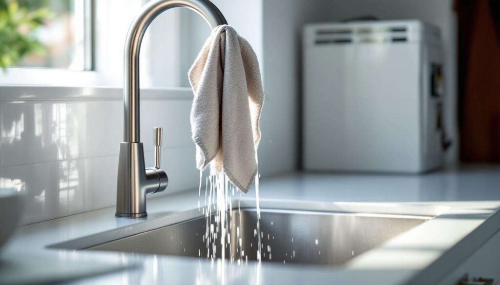 Putz-Fehler: Warum du deinen Spüllappen nie über den Wasserhahn hängen solltest